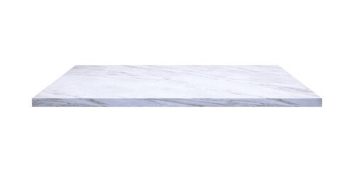 White marble panel for home indoors decoration for shelf and counter table mockup display presentation isolated on transparent background, png file