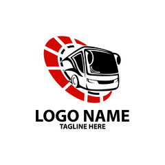 speed bus travel logo design vector