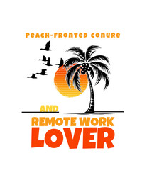 Obraz premium Peach Fronted Conure And Remote Work Lover