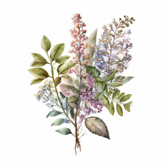 branch of lilac Spring Florals Watercolour