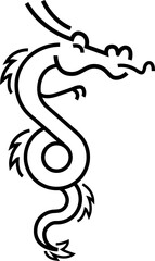 dragon simple line , illustration