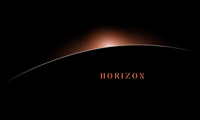 Globe Horizon atmosphere. view of the earth from orbit of the planet . Background of the earth from space vector illustration