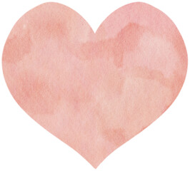 Watercolor Heart. Valentine Heart Hand Painting Style