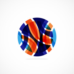 Obraz premium Abstract circle logo, dynamic aesthetic. Simplicity suggests connectivity, fluidity, and energy, making it a versatile choice for brands seeking a modern, visually engaging identity