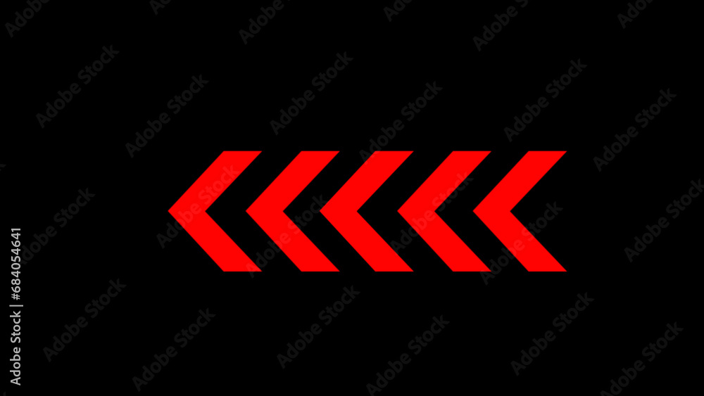 Poster left arrows on a black background. glowing arrows on a black background. 3d rendering glowing up arr
