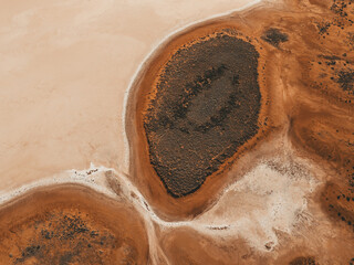 Aerial abstract of a Western Australia salt lake