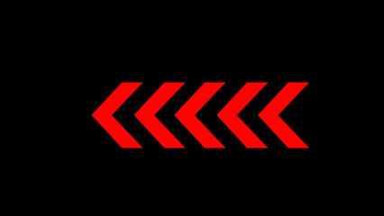 Left arrows on a black background. Glowing Arrows on a Black Background. 3d rendering  glowing up arrow abstract background. See my portfolio for more color or design images. - obrazy, fototapety, plakaty