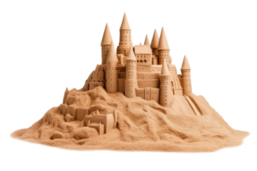 Sandcastle on the beach isolated transparent png