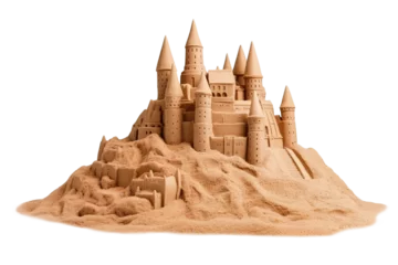 Foto op Canvas Sandcastle on the beach isolated transparent png © Kristijan