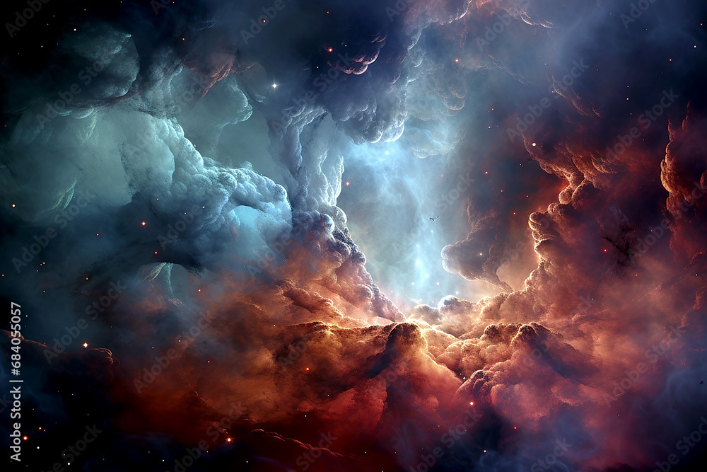 Wall mural abstract colorful nebula in space. cloud of nebula in space universe galaxy. supernova background wa