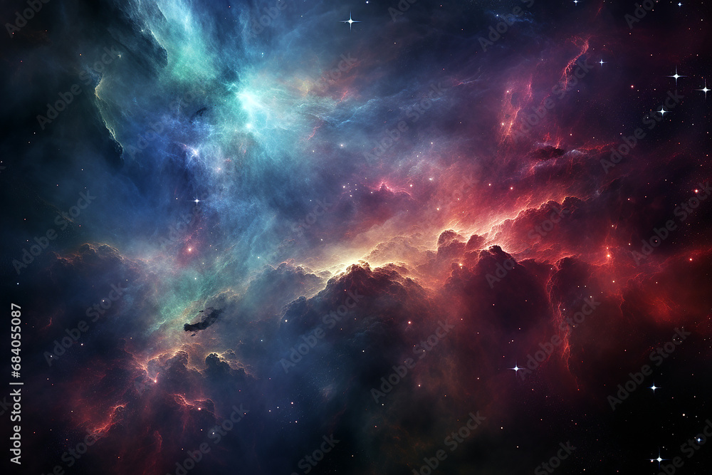 Wall mural abstract colorful nebula in space. cloud of nebula in space universe galaxy. supernova background wa
