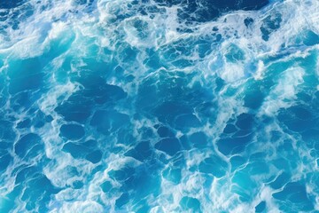 Fototapeta na wymiar Aerial view to ocean waves blue water background