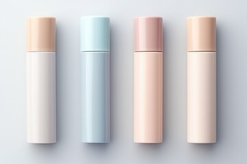 Pastel colored cosmetic tube with a natural minimalistic