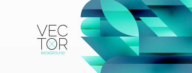 Dynamic abstract vector background. Harmonious fusion of circles, squares, and triangles. Geometric elements intertwine to create mesmerizing backdrop. Each shape contributes to kaleidoscope of forms