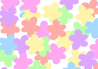 Fototapeta na wymiar Colourful pastel flower pattern