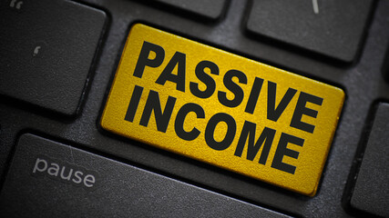 Passive income text button on keyboard