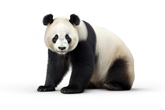 Image of a panda on white background. Mammals. Wildlife Animals.