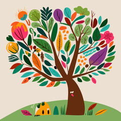 Obraz premium tree with playful leafs