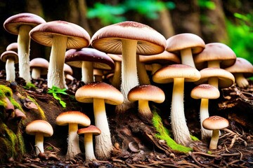 mushrooms in the forest