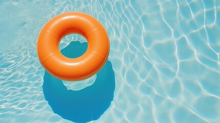 Orange buoys float on fresh water in hot weather