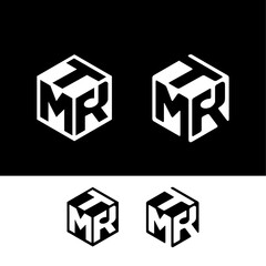 set of TMR logo with music icon, simple music audio logo set