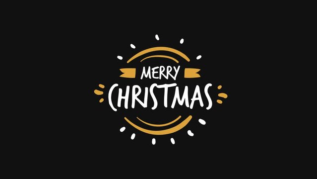 Christmas Day Title Animation with merry christmas text in a cool style