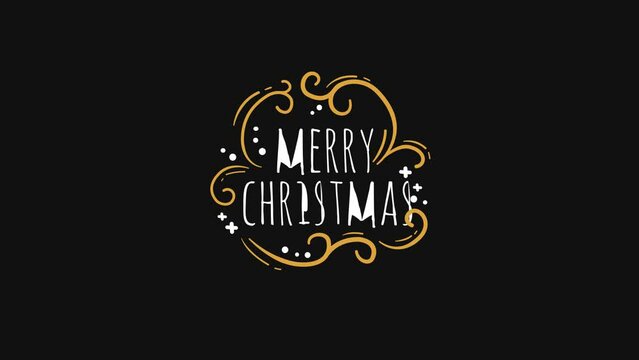 Christmas title animation with merry christmas text in an ornamental frame