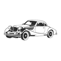 Outline illustration design of a vintage car 56
