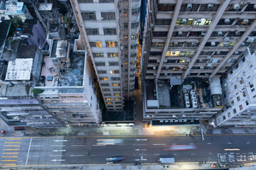 Street view durStreet view during the hotel quarantine in Hong Konging the hotel quarantine in Hong...