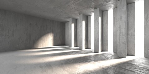 Abstract interior design concrete room. Architectural background