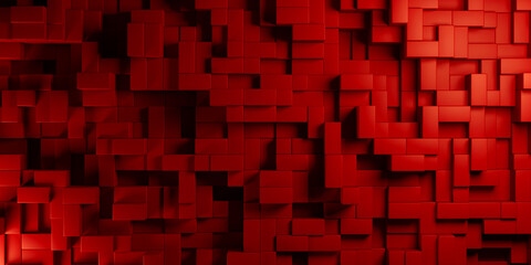 Abstract background of red cubes