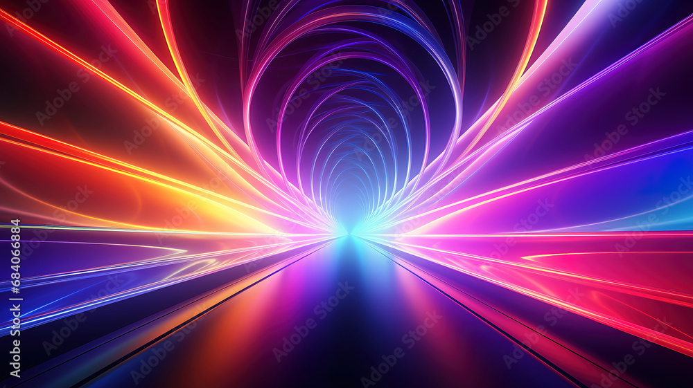 Poster neon design of colorful background. generative ai