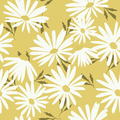 Fototapeta na wymiar Vintage seamless background pattern. Rose, poppy, small flowers background for fashion, wallpapers