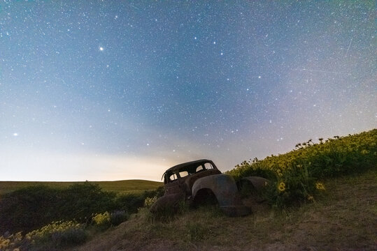 Antique Car Under Night Sky