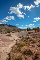 Blue sky clouds over Little Book Cliffs National Monument near Cameo Colorado United States