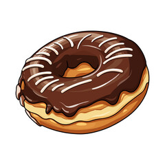 delicious sweet chocolate donut isolated on transparent background