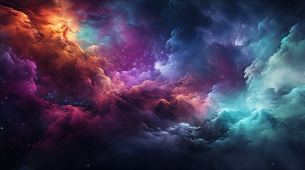 Fototapeta na wymiar Abstract colorful nebula background. Generative Ai