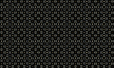 Abstract geometric pattern seamless with diamond n flower-like in light brown n gray on black background,vector illustration.For masculine male shirts lady dress print fabric textile cover decoration - obrazy, fototapety, plakaty