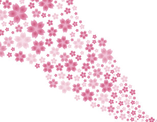 桜の花びらの背景イラスト  ピンクのグラデーション背景