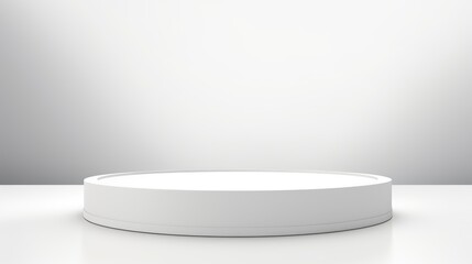 The podium is a light white wall of a round shape with beautiful backlighting