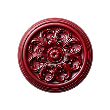 red royal seal wax stamp isolated on a transparent background, wax seal PNG