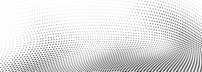 Abstract halftone wave dotted background - obrazy, fototapety, plakaty