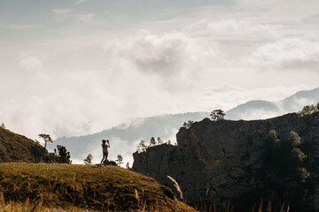 person on the top of mountain