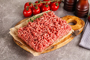 Raw minced beef uncooked meat