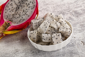 Dragon fruit Pitahaya in the bowl