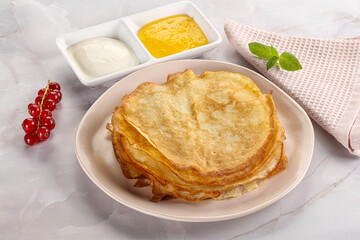 Sweet homemade thick baked pancakes