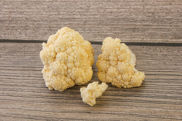 Raw white cauliflower cabbage heap