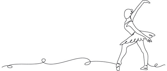 Line art of balerina balette dance illustration vector with transparent background © Wahyu