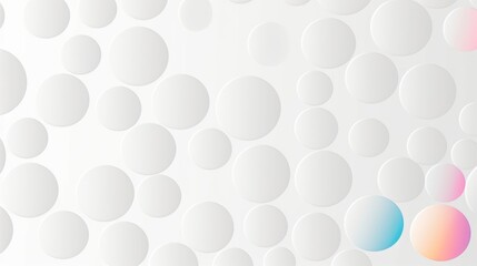Fading out random moved white circle or cylinder background wallpaper banner pattern with copy space, Generative AI 