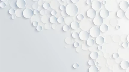 Tuinposter Fading out random moved white circle or cylinder background wallpaper banner pattern with copy space, Generative AI  © Image Quotient